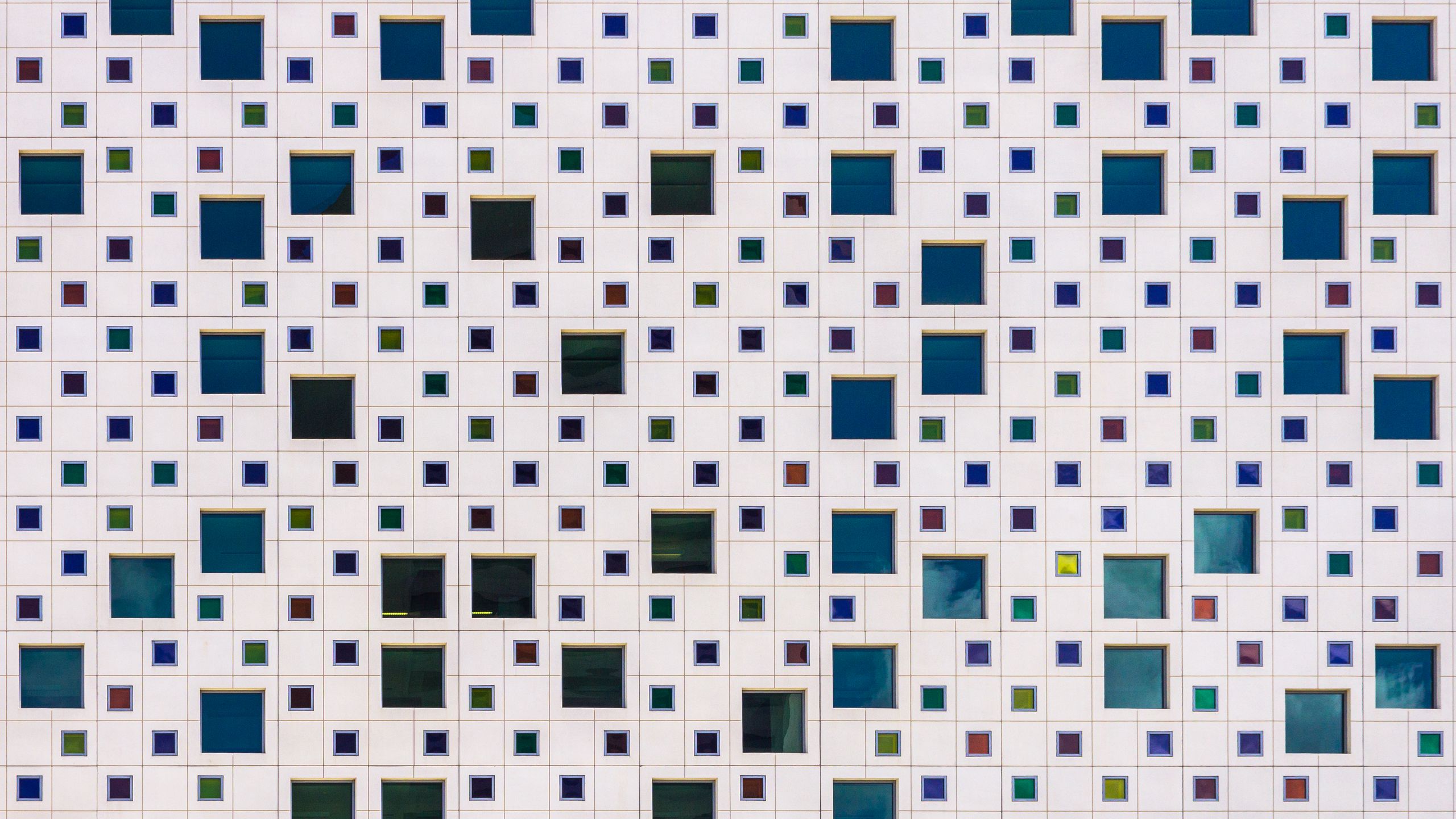 2560x1440 Wallpaper squares, cell, white background, abstraction