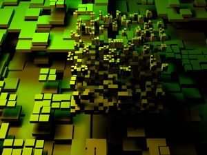 Preview wallpaper squares, green, dark, background, surface