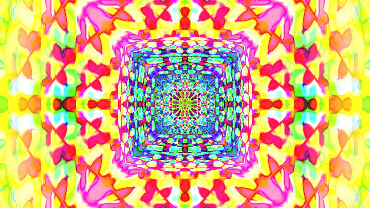 Wallpaper squares, kaleidoscope, bright, abstraction