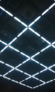 Preview wallpaper squares, neon, ceiling, glow