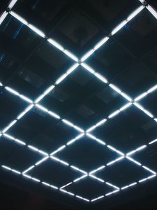 Preview wallpaper squares, neon, ceiling, glow