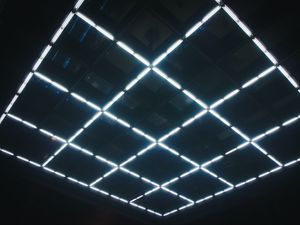 Preview wallpaper squares, neon, ceiling, glow