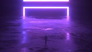 Preview wallpaper squares, neon, silhouette, dark, art