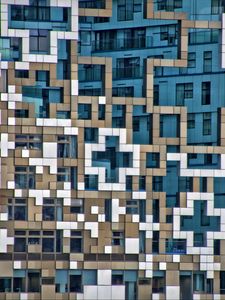 Preview wallpaper squares, shapes, building, facade