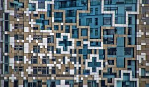 Preview wallpaper squares, shapes, building, facade
