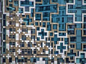 Preview wallpaper squares, shapes, building, facade