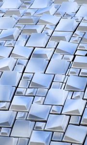 Preview wallpaper squares, shapes, volume, texture, blue