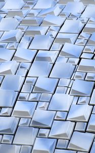 Preview wallpaper squares, shapes, volume, texture, blue