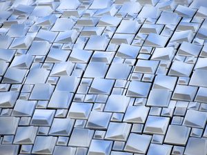 Preview wallpaper squares, shapes, volume, texture, blue