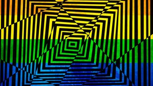 Preview wallpaper squares, stripes, shapes, illusion, broken, colorful, abstraction