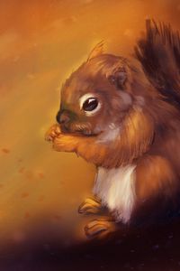 Preview wallpaper squirrel, rodent, cute, animal, art