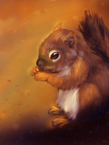 Preview wallpaper squirrel, rodent, cute, animal, art