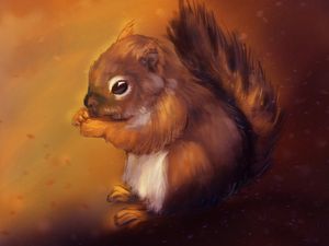 Preview wallpaper squirrel, rodent, cute, animal, art