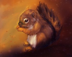 Preview wallpaper squirrel, rodent, cute, animal, art