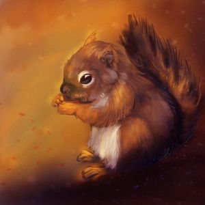 Preview wallpaper squirrel, rodent, cute, animal, art