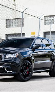 Preview wallpaper srt-8, cherokee, grand, jeep, black, side view