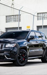 Preview wallpaper srt-8, cherokee, grand, jeep, black, side view