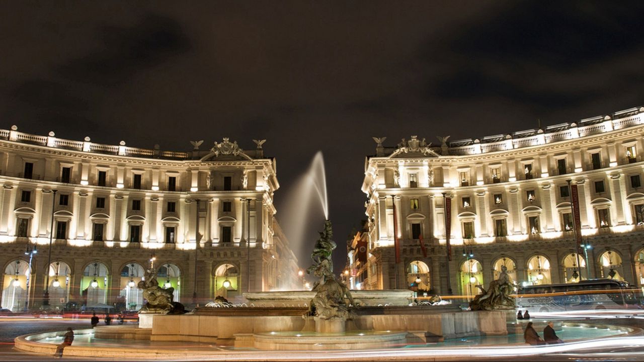 Wallpaper st peters square, vatican city, rome, italy, residence of the pope, evening, buildings, architecture, fountain