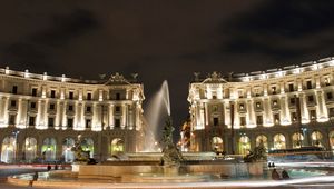 Preview wallpaper st peters square, vatican city, rome, italy, residence of the pope, evening, buildings, architecture, fountain