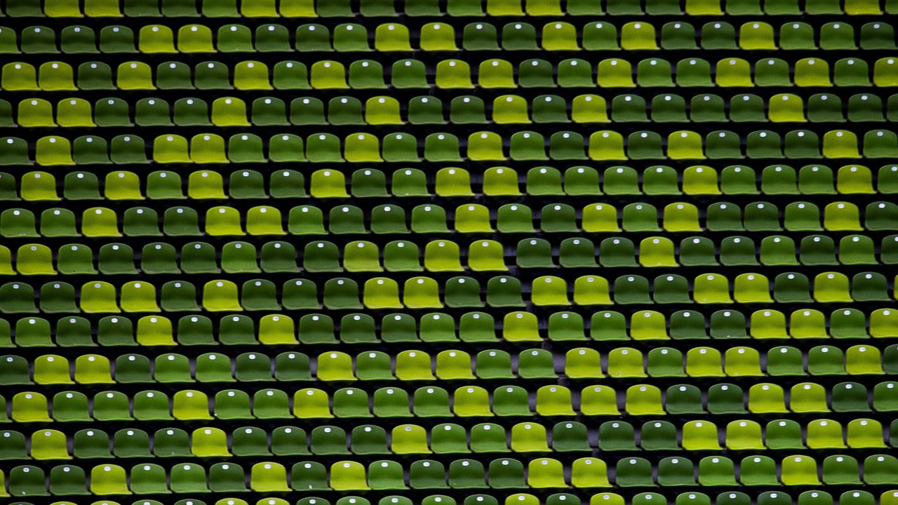 Wallpaper stadium, chairs, green, shades
