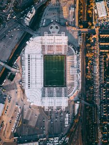 Preview wallpaper stadium, football field, aerial view, football