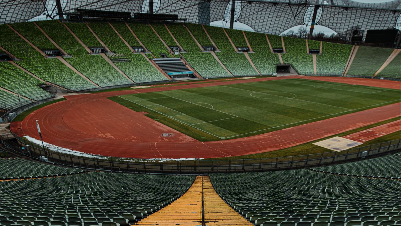 Wallpaper stadium, football field, football, stands