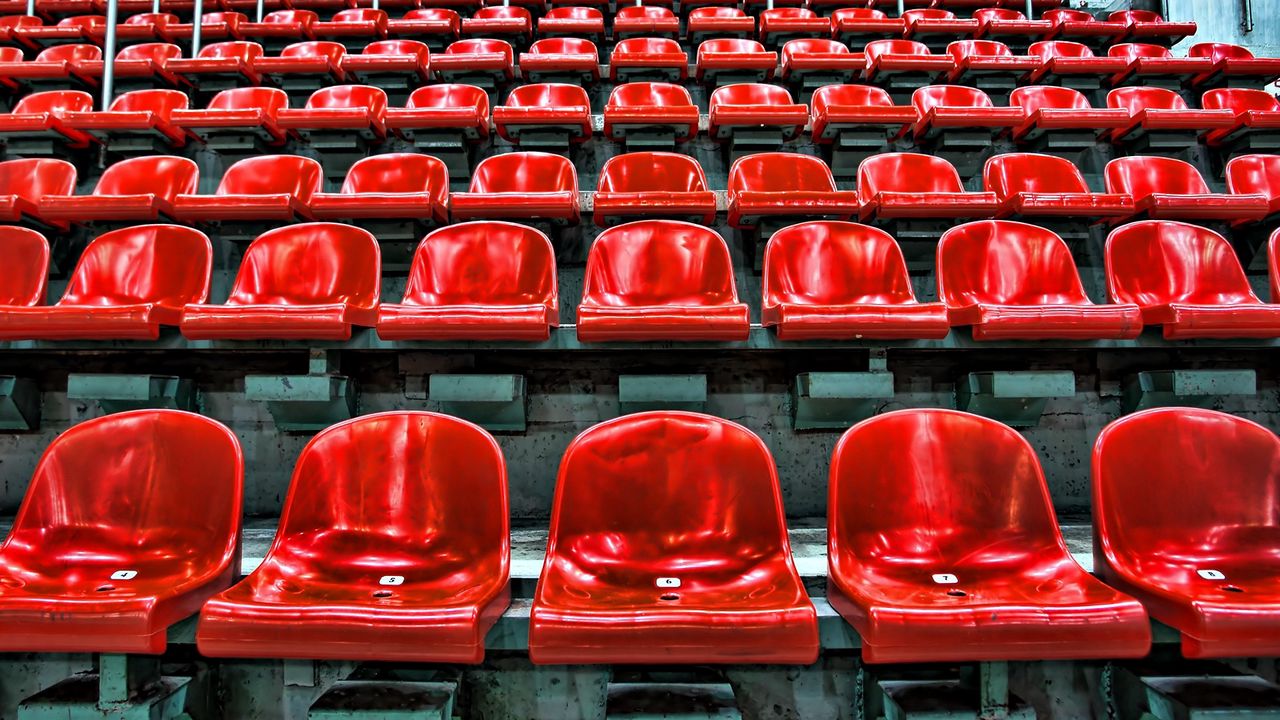 Wallpaper stadium, seats, red, spectators