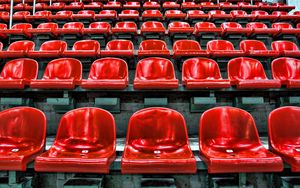 Preview wallpaper stadium, seats, red, spectators