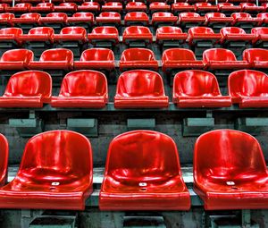 Preview wallpaper stadium, seats, red, spectators
