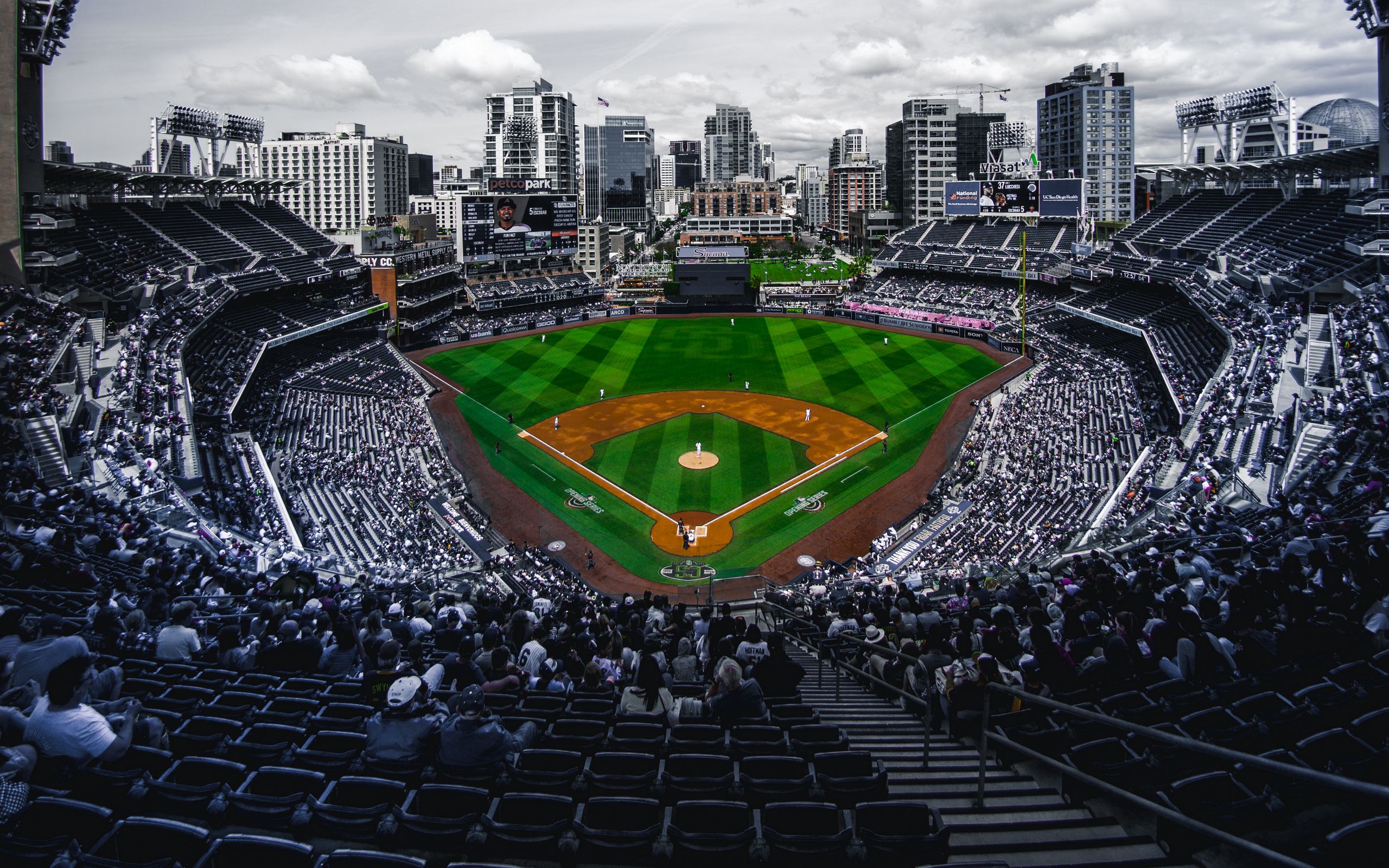 Download wallpaper 2560x1600 stadium, stands, baseball, match, field, arena  widescreen 16:10 hd background