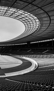 Preview wallpaper stadium, stands, seats, sports, black and white