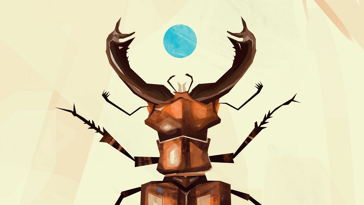 Wallpaper stag beetle, beetle, art, pattern