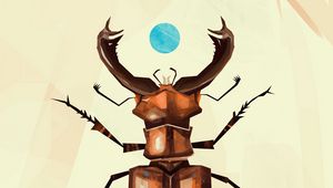 Preview wallpaper stag beetle, beetle, art, pattern