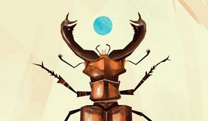 Preview wallpaper stag beetle, beetle, art, pattern