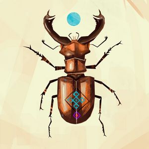 Preview wallpaper stag beetle, beetle, art, pattern