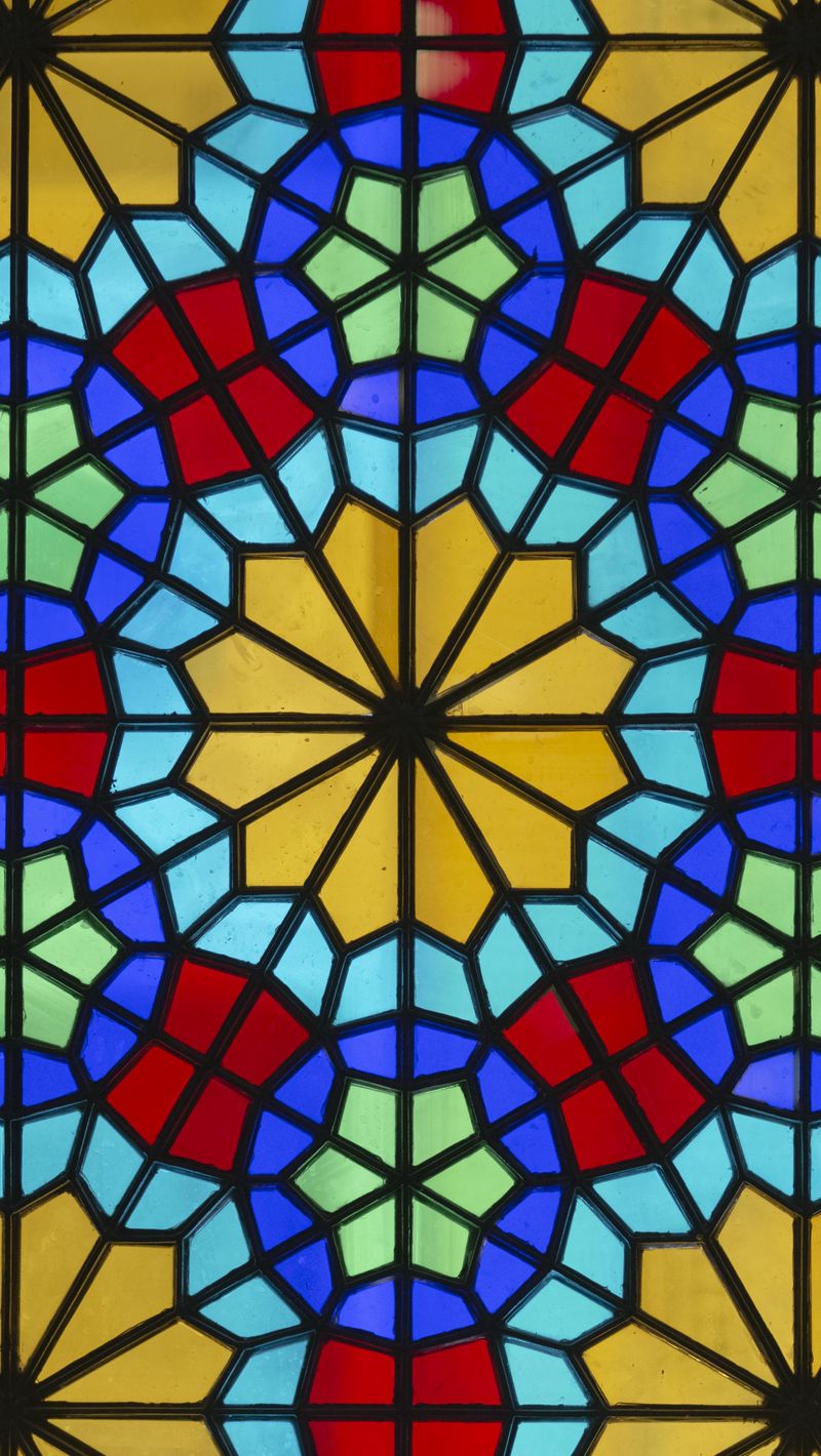 Download wallpaper 800x1420 stained glass, glass, pattern, colorful