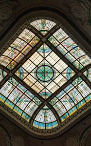 Preview wallpaper stained glass, patterns, ceiling, dome, architecture