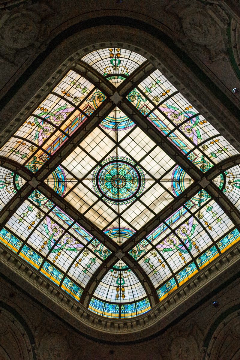 Download wallpaper 800x1200 stained glass, patterns, ceiling, dome,  architecture iphone 4s/4 for parallax hd background