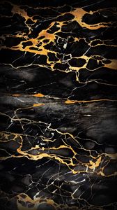 Preview wallpaper stains, crannies, surface, abstraction, black, golden