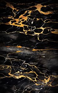 Preview wallpaper stains, crannies, surface, abstraction, black, golden