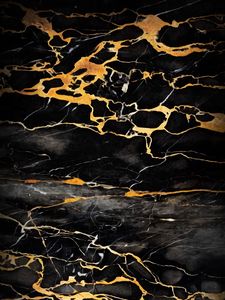 Preview wallpaper stains, crannies, surface, abstraction, black, golden