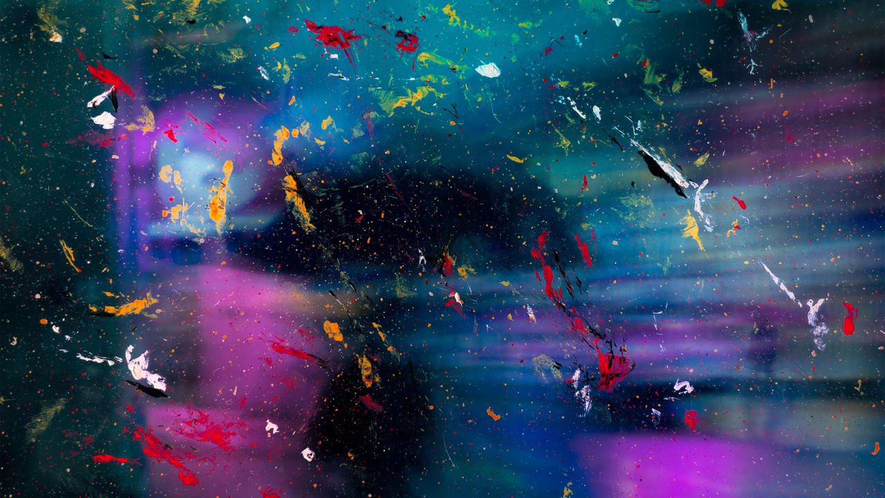 Wallpaper stains, glass, paint, abstraction, colorful