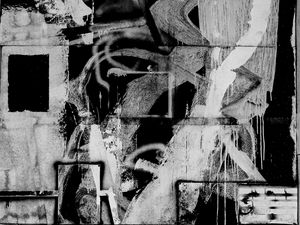 Preview wallpaper stains, lines, bw, wall, art