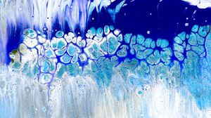 Preview wallpaper stains, liquid, paint, blue, abstraction