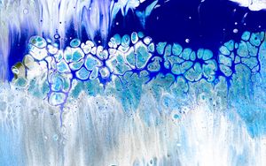 Preview wallpaper stains, liquid, paint, blue, abstraction