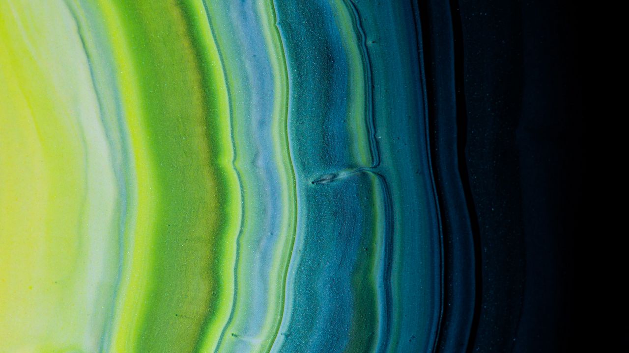 Wallpaper stains, paint, abstraction, liquid, blue, green