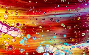 Preview wallpaper stains, paint, bubbles, liquid, colorful