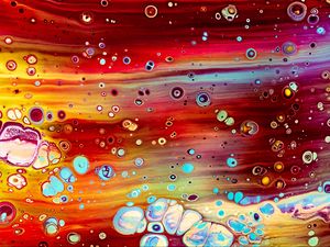 Preview wallpaper stains, paint, bubbles, liquid, colorful