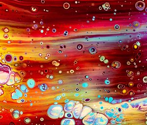Preview wallpaper stains, paint, bubbles, liquid, colorful