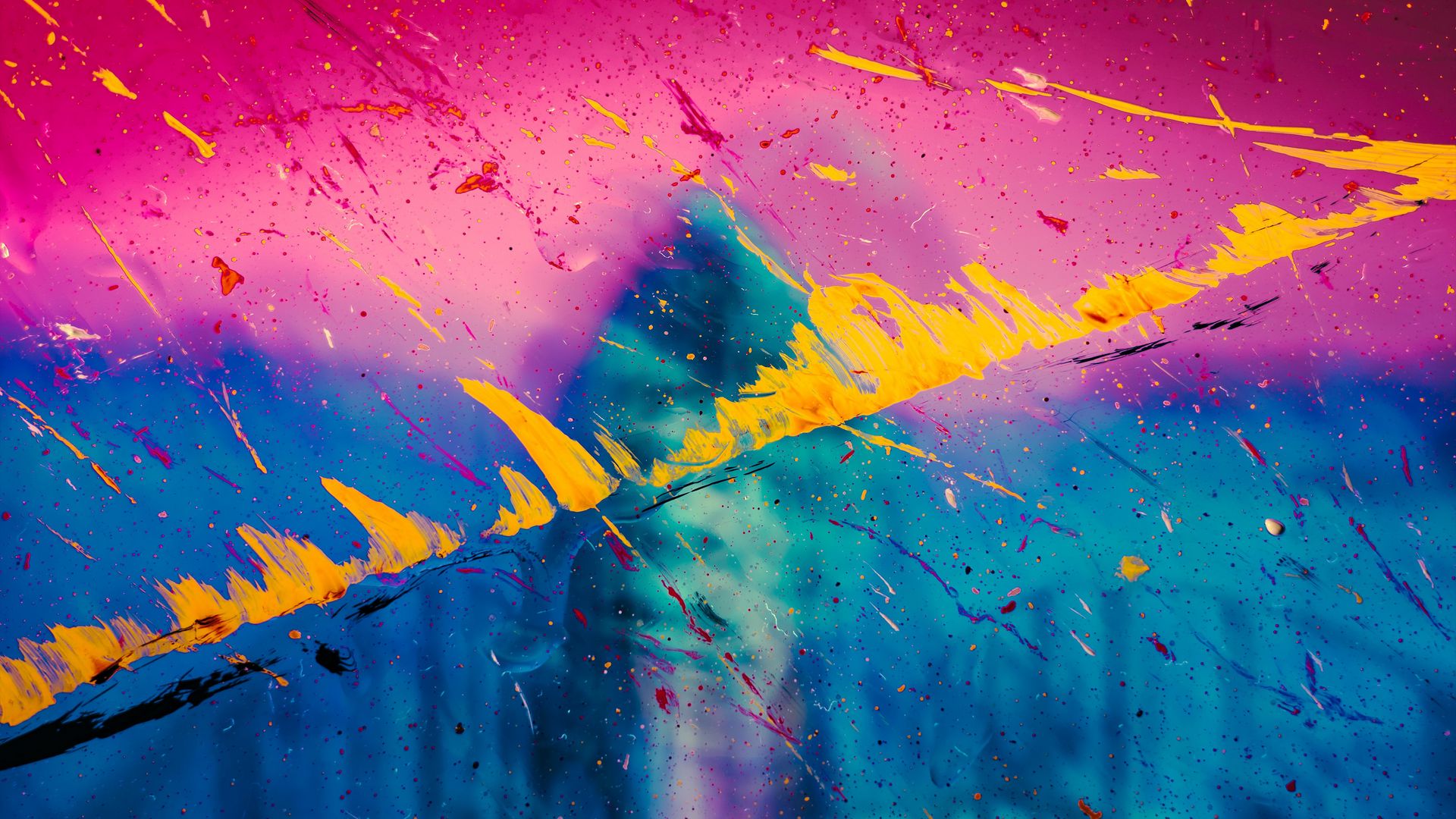 Download wallpaper 1920x1080 stains, paint, glass, strokes, colorful full hd, hdtv, fhd, 1080p